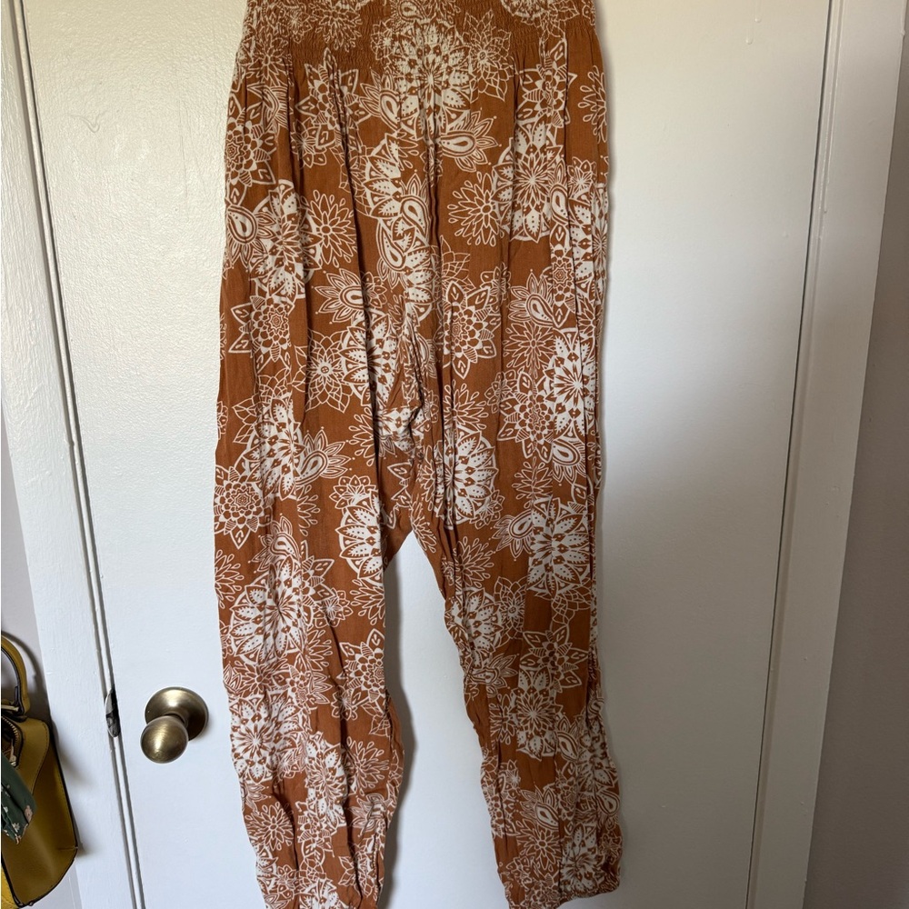 Bohemian Floral Print Pants